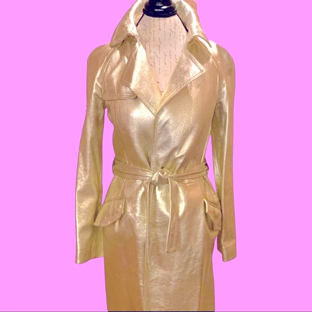 Louis Vuitton gold lamb leather trench coat
